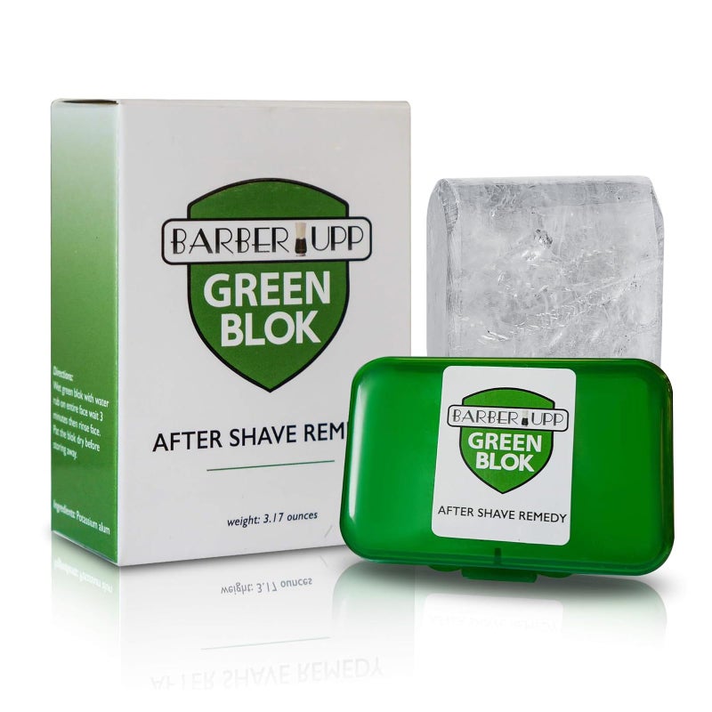 BARBERUPP Natural Alum Block Aftershave Care - 3.5 oz (100g) Skin Soother & Instant Calm from Razor | Styptic for Nicks & Irritation - Suitable for All Skin Types | Includes Compact Travel Storage Case - 1 Pack - Image 1